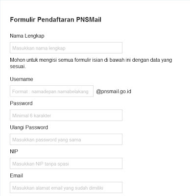 Cara Membuat Email Khusus PNS di PNSMail.go.id