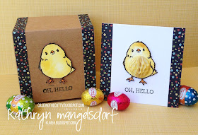 Stampin' Up! Honeycomb Happiness, Honeycomb Embellishments, Easter Card and Gift Box created by Kathryn Mangelsdorf