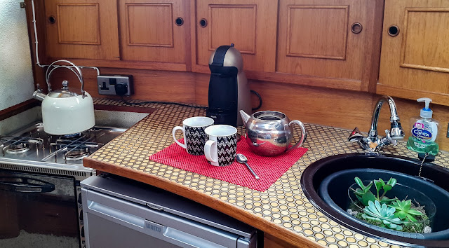 Photo of making tea while at sea  