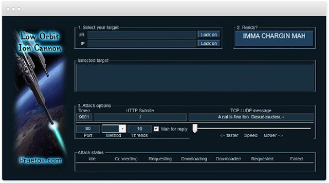 A network stress testing application. Low Orbit Ion Cannon