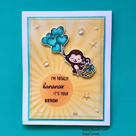 Sunny Studio Stamps: Love Monkey Customer Card Share by Sheyla Corredig