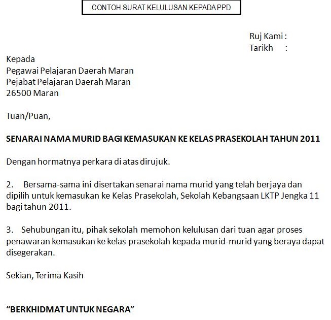Contoh Surat Rayuan Ke Sekolah Agama Terengganu Z
