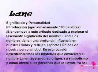 significado del nombre Lane