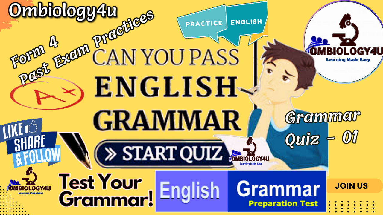 Somaliland Form 4 English Online Quiz and Exam Practices