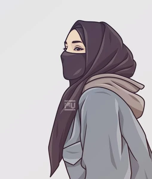 Hijab Girl Cartoon pic for FB Profile  | Cute Muslimah Cartoon Picture  ‌| Hijab Cartoon Couple pic