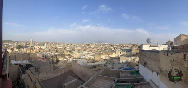 View of Fes el-Bali (Medina of Fez) from rooftop restaurant