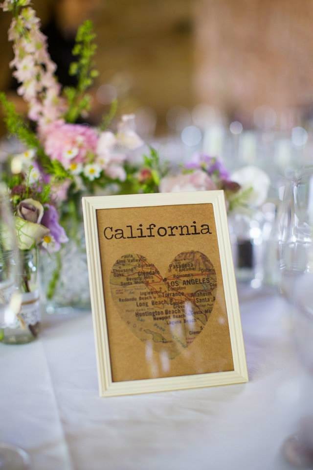 Wedding  DIY Map Heart Table Names and Plan  Roses and Rolltops
