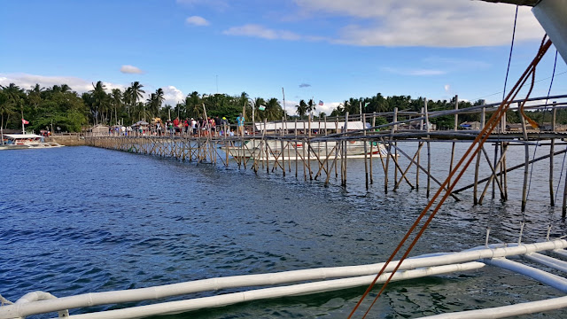 the bamboo bridge at the port of Matalom, Leyte