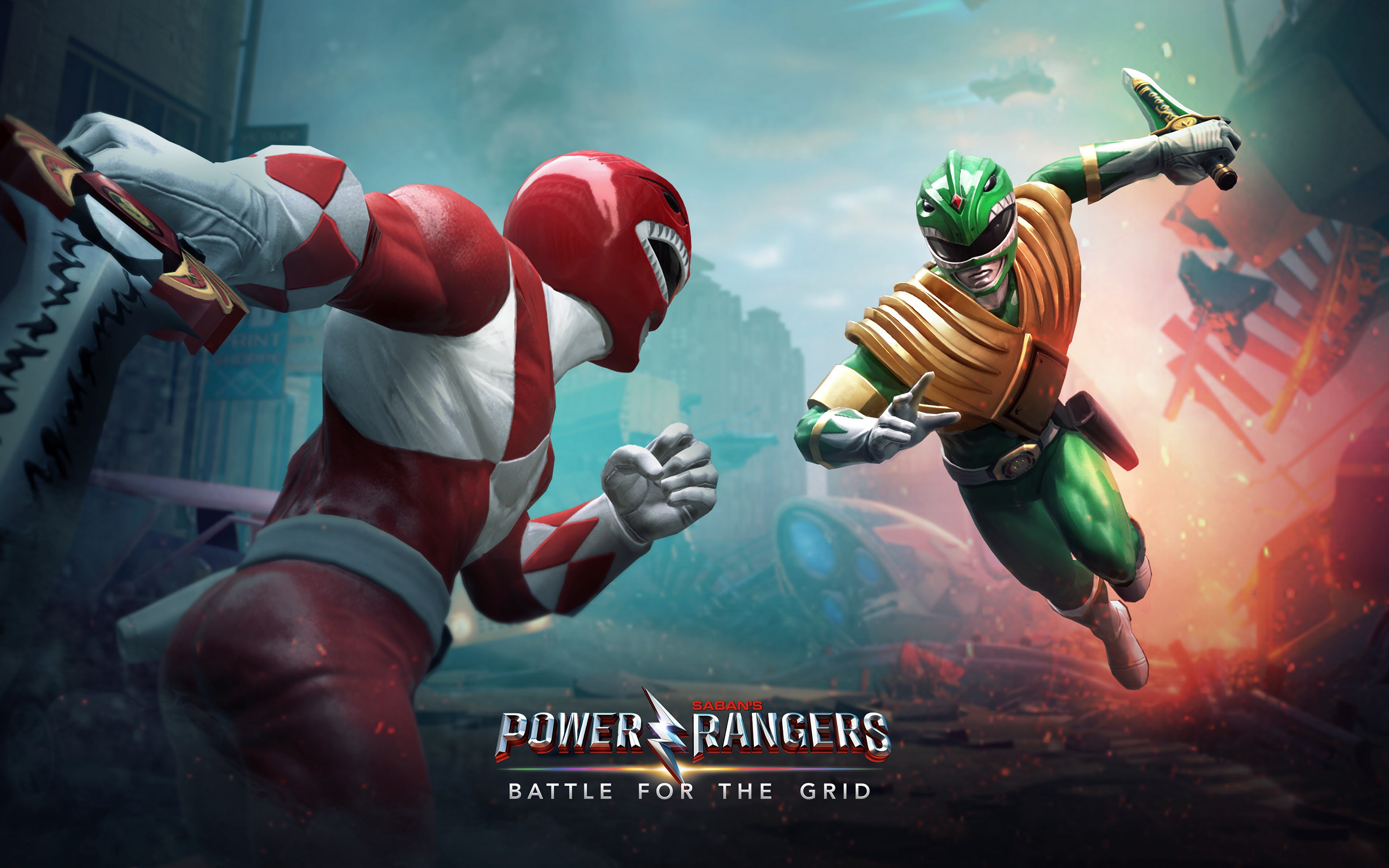Power Rangers Battle For The Grid Red Ranger Vs Green Ranger4k Wallpaper 109
