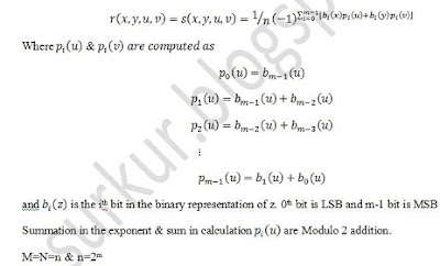 2D Walsh Hadamard Transform Euqation