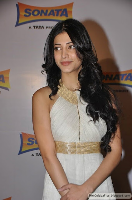 Shruti Hassan Hot Pics in White short dress