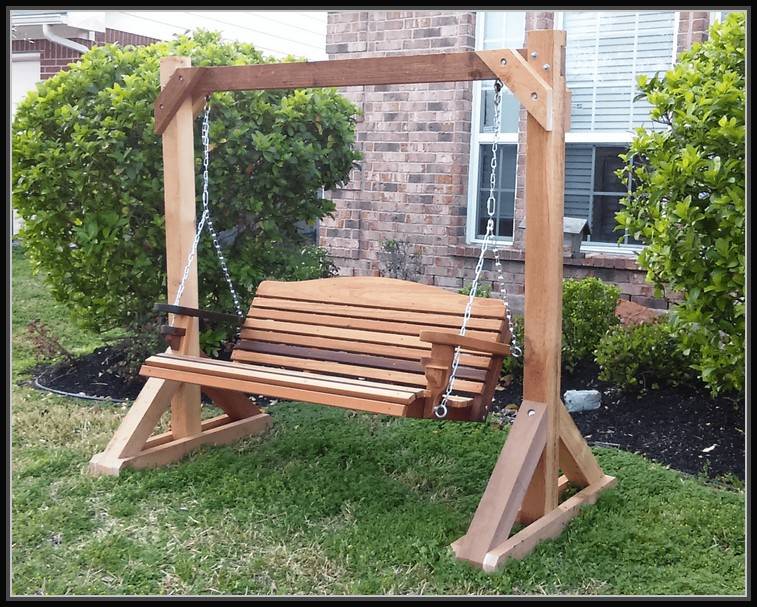 wooden porch swing with stand plans