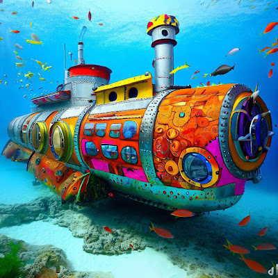 colorful submarine under the sea