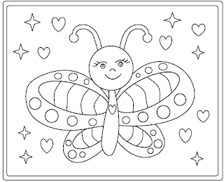 cute butterfly coloring page for kids