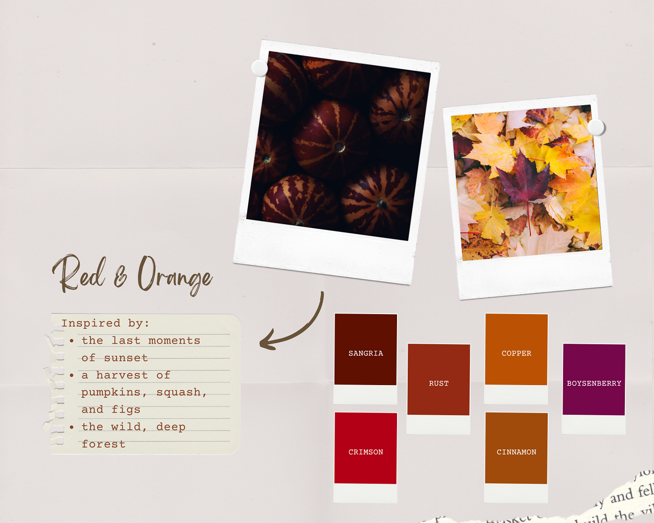 Deep Autumn Reds and Oranges