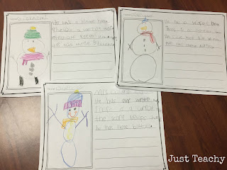 Snowman Interactive Writing, www.justteachy.blogspot.com