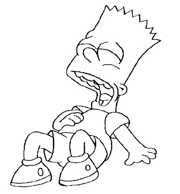 Bart Simpson riendose para colorear