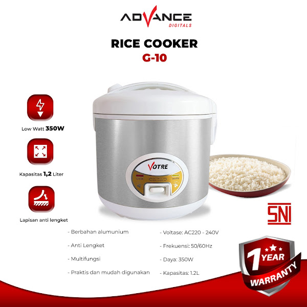 Promo Harga Advance Rice Cooker Mini G10: Kapasitas 1.2 Liter dengan Garansi Resmi 1 Tahun