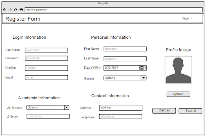 Registration UI for Studnet Enrollement