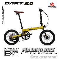 Sepeda Lipat Pacific Dart 5.0 1x11-HD 16 Inch x 1 3/8 Inch 6061 Alloy 1x11 Speed Hydraulic Disc Brake Folding Bike Remaja-Dewasa