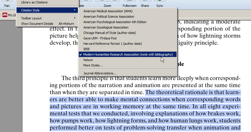 .: Tajuk 550: Mendeley - Footnote + Bibliography