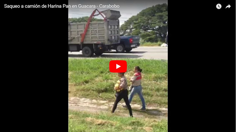 Saquearon otro camión de Harina Pan en Guacara estado Carabobo