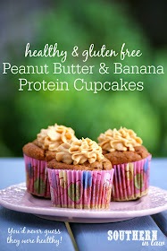 Low Fat Peanut Butter and Banana Protein Cupcake Recipe  low fat, low carb, gluten free, high protein, sugar free, clean eating friendly