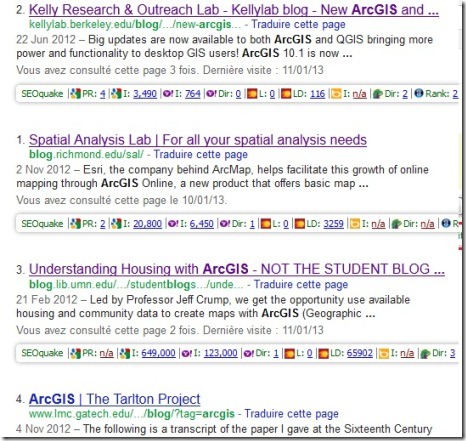 Resultados seoquake