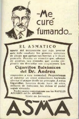 INSOLITO: PUBLICIDAD AFIRMA CURACION DEL ASMA FUMANDO