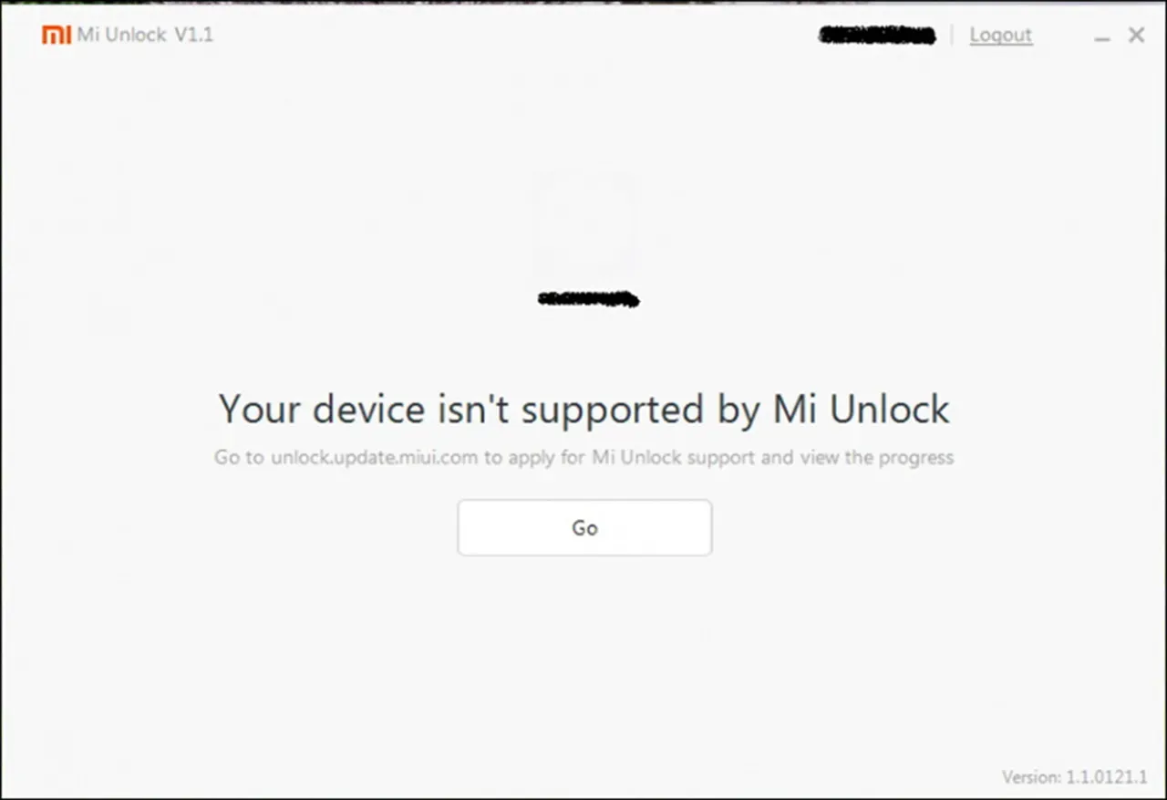 Lỗi Your device isn't supported by Mi Unlock