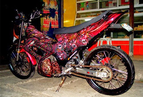 Simple Top Foto Modifikasi Motor Satria FU