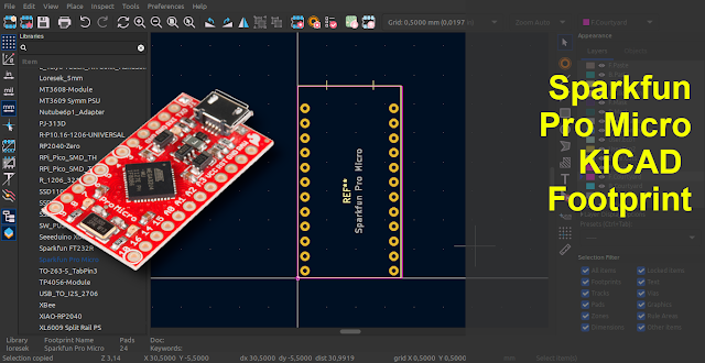 Sparkfun Pro Micro KiCAD Footprint