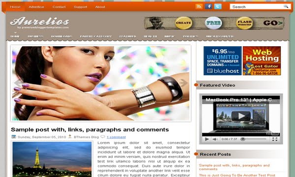 Aurelios Blogger Template