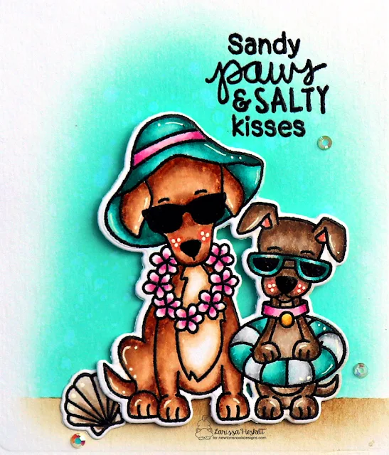 Sand Paws and Salty Kisses Card by Larissa Heskett for Newton's Nook Designs using Beach Barks and Frames & Flags