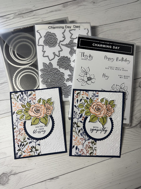Stamps and tools used to create a Stampin' Up! Floral Charm Suite Greeting Card