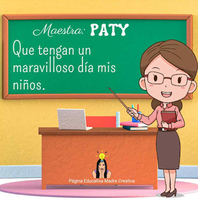 PIN de Maestra con nombre Paty - Diseño 1