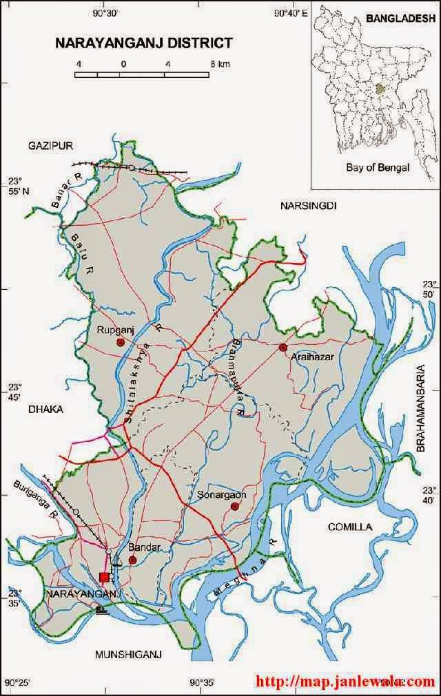 narayanganj zila map of bangladesh