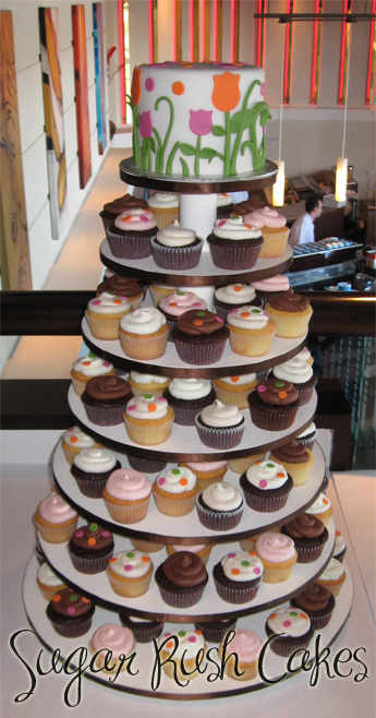 Tulip Wedding Cupcake Tower by Sugar Rush Cakes Montreal