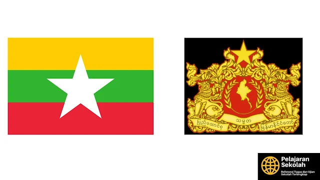 Gambar Bendera Myanmar Dan Lambang Negara Myanmar