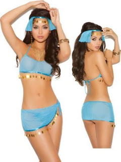 Sexy Sheer Blue Harem Girl Belly Dance Costume Lingerie Set