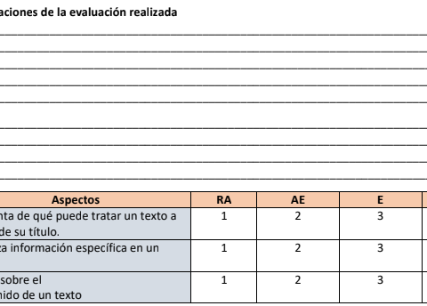 Manual de Rubricas para evaluar comprensión lectora para todos los grados de 1° a 6°