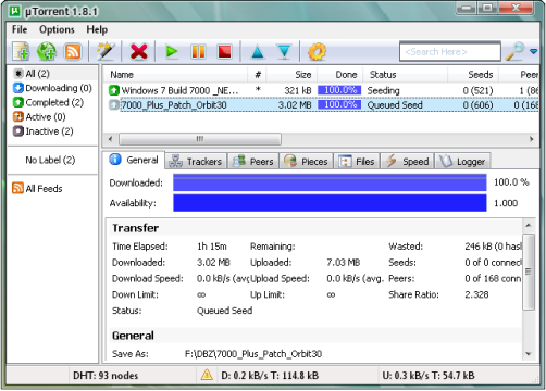 Utorrent Version 2.2 ( On