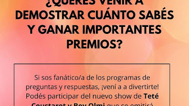 ¿Querés ganar importantes premios? Inscribite en el nuevo programa de CANAL 9 con la conducción de Boy Olmi y Teté Coustarot