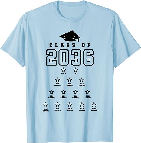 Class Of 2036 Grow With Me ,Checkmarks Space, Class Of 2036 T-Shirt