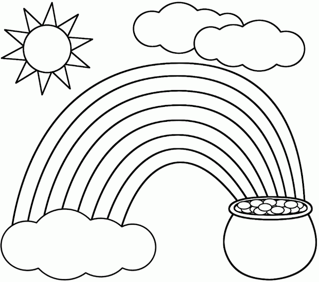 desenho arco iris para colorir