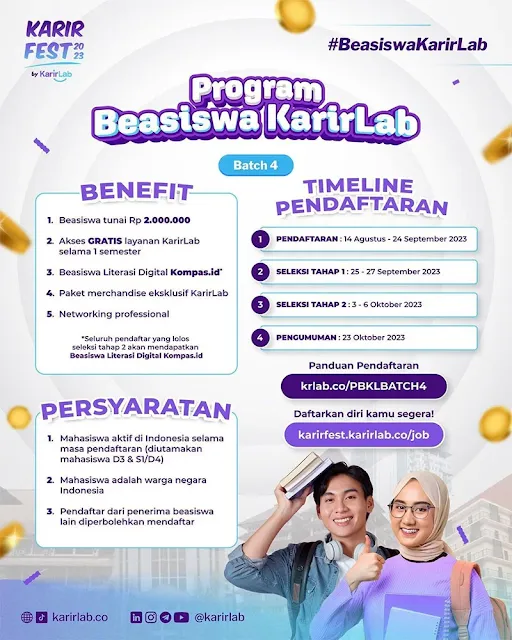 Beasiswa KarirLab Batch 4 Tahun 2023