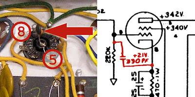 parasitic oscillation supression cap on the output tube in a Fender Vibrochamp