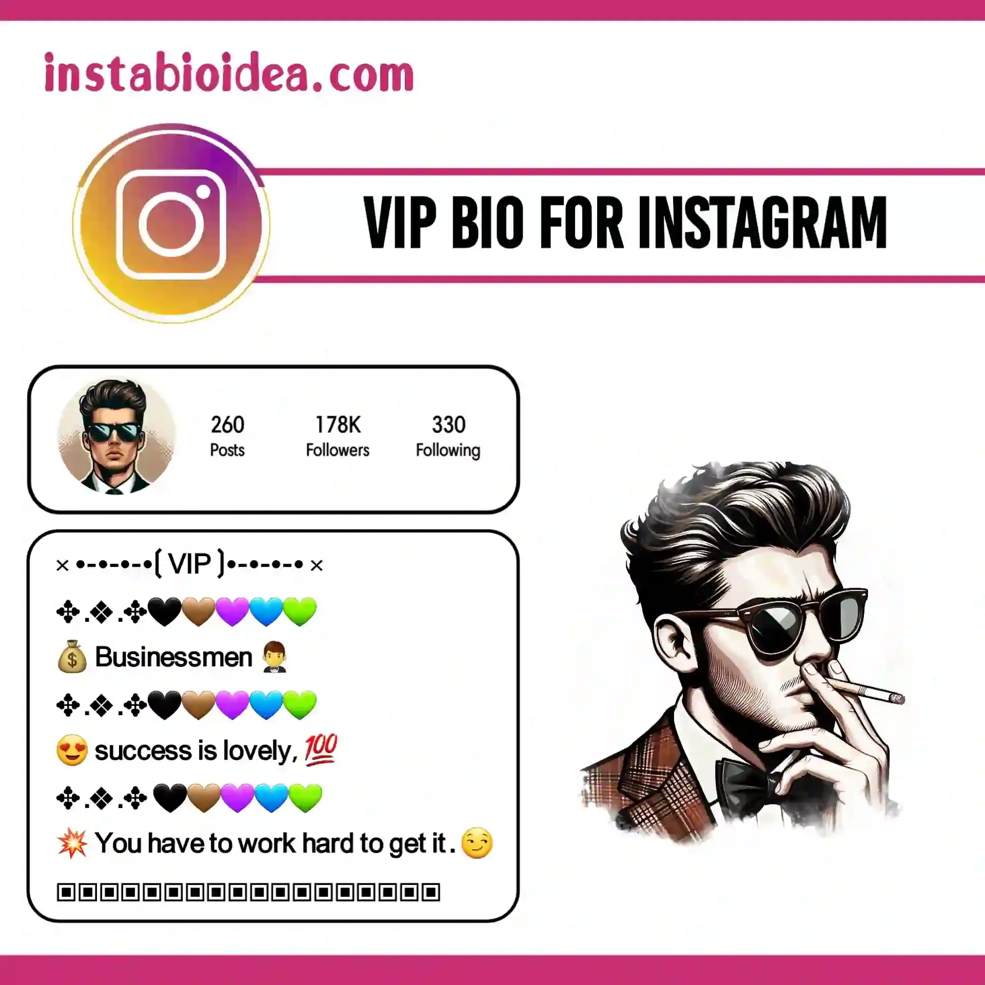 vip bio for instagram image