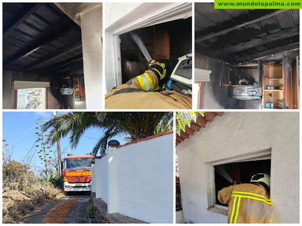 Bomberos de La Palma controlan incendio en extractor de cocina en El Paso