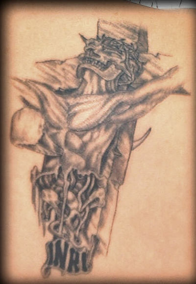 tattoos of jesus. Jesus on cross tattoo